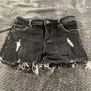 RSQ distressed black jean shorts kids size 10